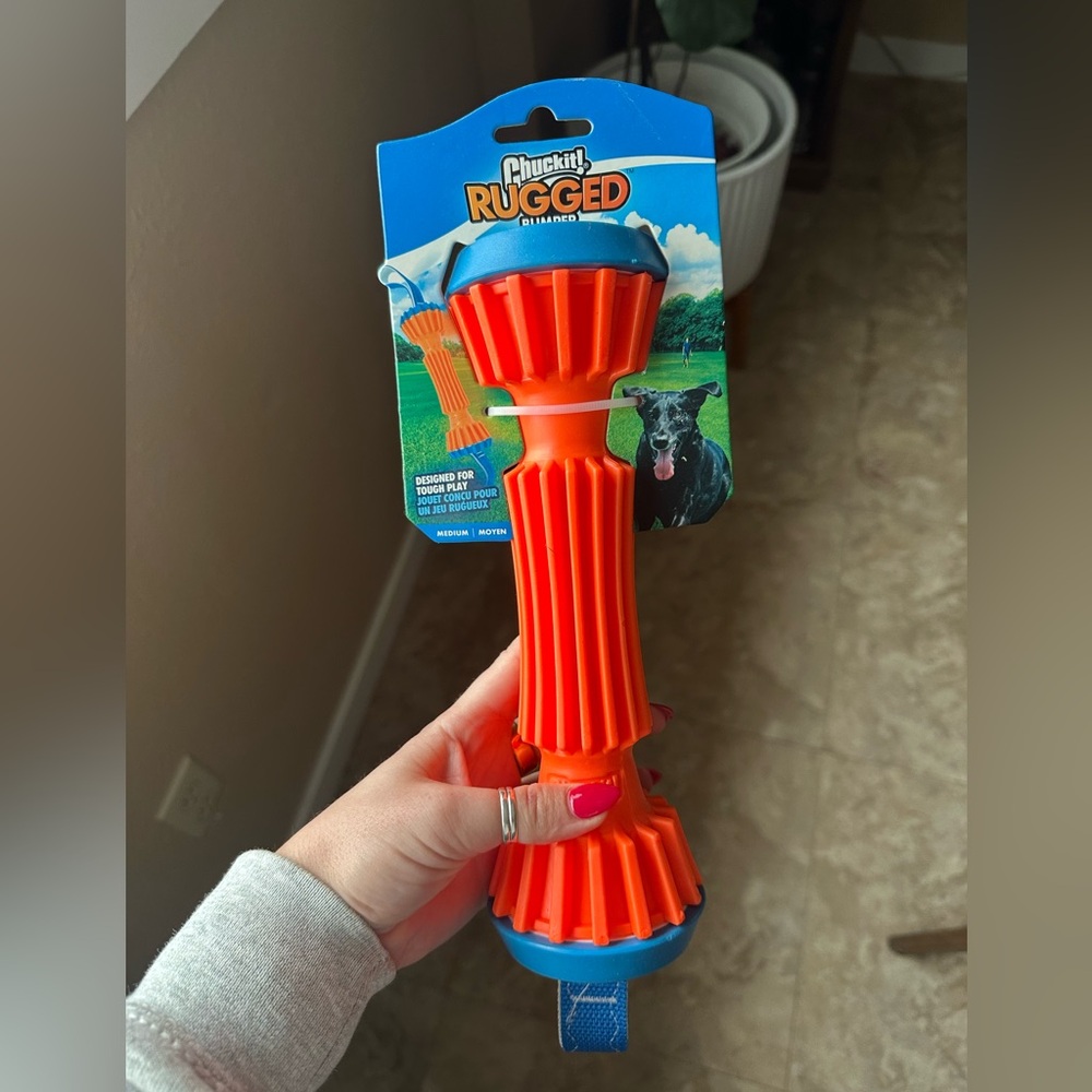 Vibrant Orange and Blue Dog Toy